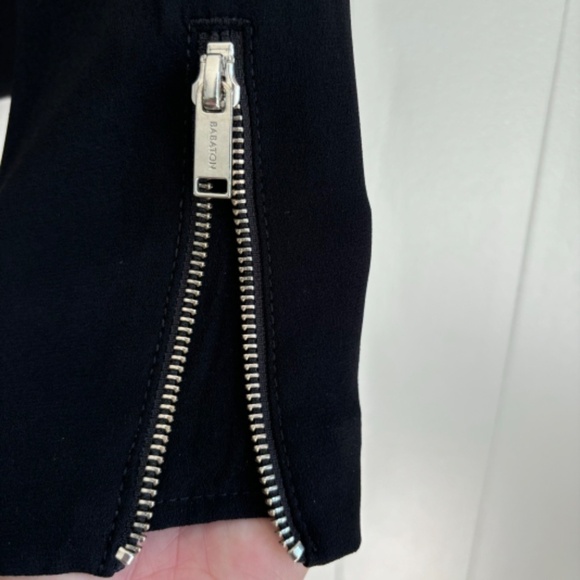 Babaton Aritzia black crop moto asymmetrical zip up blazer jacket size 0 - Picture 9 of 16